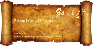 Zsemlye Áron névjegykártya